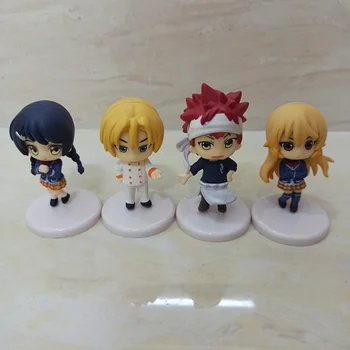 Anime Shokugeki Nenhuma Soma de PVC Figura de Ação Colecionáveis Modelo de boneca de brinquedo, 6cm (4pcs/set) OPP