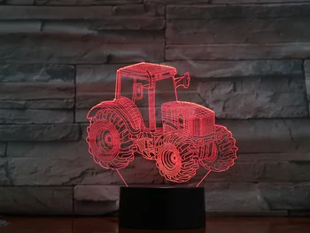 3D Lâmpada Trator Visual do Efeito de Luz Alimentado por Bateria 7 Cores com controle Remoto Incrível de Decoração para a Sala de visitas da Noite do Diodo emissor de Luz da Lâmpada