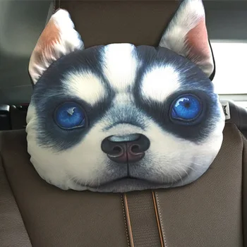 Carro novo Encosto de cabeça 3D Cartoon Cão Bonito Cabeça Nap Travesseiro Almofada E de Travesseiro Cintura Travesseiro Com Core+carvão Ativado Almofadas