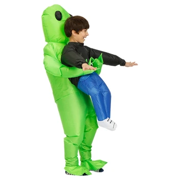 ET-Alien Inflável roupa de Monstro Assustador para um Alienígena Verde Traje Cosplay Para Adultos Festa de Halloween Palco do Festival