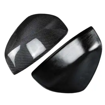 NOVO 1 Par de Fibra de Carbono, Vista Lateral Espelho de Cobre Cap UV Brilhante-Revestimento Protetor de Sobreposição Para NISSAN 370Z Z34 2009-2019