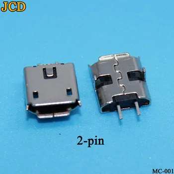 JCD 50pcs Micro USB 2 pinos tipo B Conector Fêmea Para o Telefone Móvel Micro USB Conector de 2 pinos conector de Carregamento
