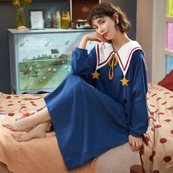 Camisolas Das Mulheres Sleepshirts Patchwork Kawaii Estilo Coreano Solta Lazer Doce Ulzzang Alunos Em Casa Desgaste Noite De Moda Frescos