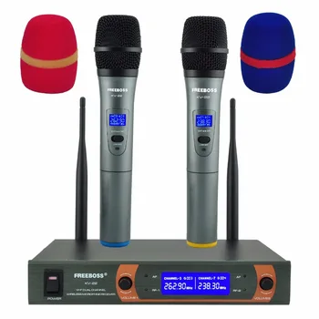 KV-22 VHF 2 Microfone sem Fio de Mão Dinâmico Cápsula Festa de Família Misto de Saída sem Fio do Microfone do Karaoke