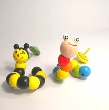 Madeira Worm quebra-Cabeças Educativos Brinquedos Brinquedos de Madeira Puzzle 3D Crianças Portátil Brinquedo de Madeira Coloridas Dedos Jogo Montessori Presente