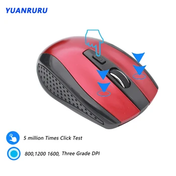 Mouse sem fio 2.4 G sem Fio Mouse para Jogos de 2,4 GHz Adaptador USB Mouse Trackball Mouse USB do Home Office Para PC Portátil para Jogos