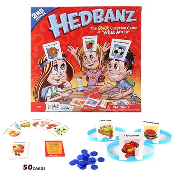 Novo HedBanz Jogo Edition Pode Variar A Pergunta Rápida Cartões De Jogo De Tabuleiro Acho Que Novidade Brinquedos Engraçados