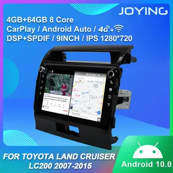 Android 10 auto-Rádio leitor de Navegação GPS, suporte a 4G/Wireless Carplay Para TOYOTA Land Cruiser LC200 de 2007 a 4GB+64GB SWC HD