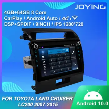 Android 10 auto-Rádio leitor de Navegação GPS, suporte a 4G/Wireless Carplay Para TOYOTA Land Cruiser LC200 de 2007 a 4GB+64GB SWC HD