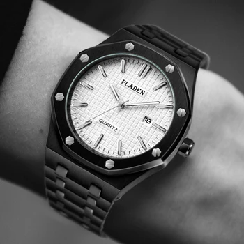 PLADEN 2020 Nova Moda dos Homens Relógios de Quartzo Impermeável Auto Data Ponteiro Luminoso do relógio de Pulso de Presente Para o Marido Orologio Uomo Pp