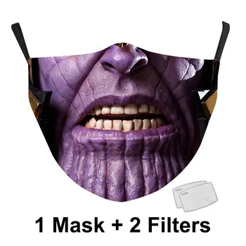 Respirável, Máscaras de boca de Impressão Engraçado Pattem Reutilizáveis de carvão Ativado 2PCS de Papel de Filtro Máscara de Rosto Maske Algodão Mascarillas