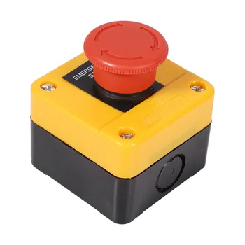 Concha de plástico Vermelho Sinal AC 660V 10A N+NC LAY37-11ZS Interruptor de Botão de pressão DPST Cogumelo Botão de Parada de Emergência