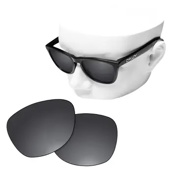 OOWLIT Polarizada de Substituição de Lentes de Cromo Preto para-Oakley Frogskins Óculos de sol