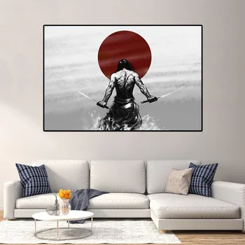 Samurai japonês Pintura de Parede Moderno Pinturas em Tela, Pôsteres e Impressões de Arte de Parede de Imagem para a Sala de Decoração de Casa