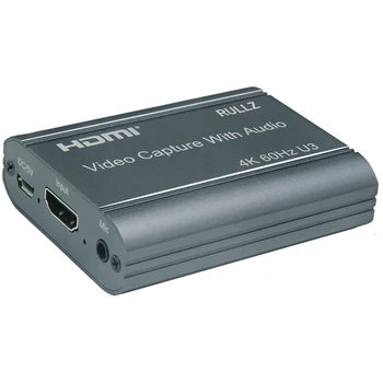 4K 60Hz HDMI da Placa de Captura de Vídeo de 3,5 mm de Áudio Saída de Microfone Em Loop de Jogo de Gravação Caixa de 1080P 60fps USB 3.0 2.0 ao Vivo Streaming de Placa