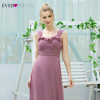 Rosa Empoeirado Vestidos De Dama De Honra Sempre Muito Uma Linha De Florais V-Neck Cintas De Espaguete Ruched Elegante Festa De Casamento Vestidos De Vestidos 2020