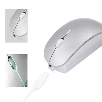 1600 DPI Bluetooth 4.0 + 2.4 G sem Fio Mouse de Modo Duplo Recarregável Ultra-fino e Ergonómico e Portátil mouse Óptico para Mac