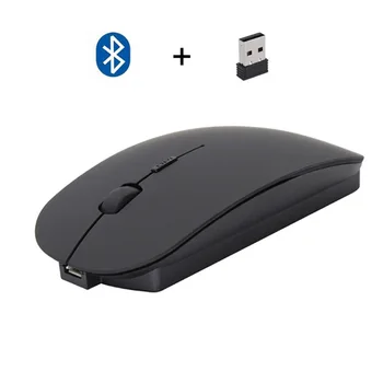 1600 DPI Bluetooth 4.0 + 2.4 G sem Fio Mouse de Modo Duplo Recarregável Ultra-fino e Ergonómico e Portátil mouse Óptico para Mac