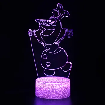 Disney Congelados Figuras de Anime 3D Luzes da Noite Princesa Anna Rainha Elsa Olaf Brinquedos Bonitos Modelo de Ação Figurals Levou de Presente de Natal de Juguetes