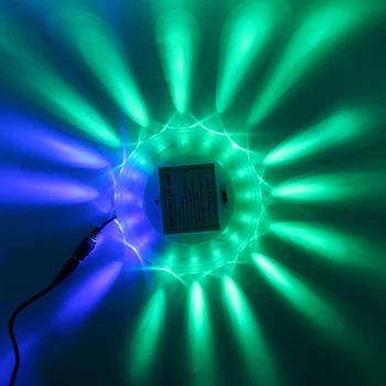 8W 7 Cores DJ Bola de Discoteca Luz Ativada pelo Som do Projetor do Laser RGB Estágio de Iluminação Lâmpada do efeito de Música de Natal KTV Festa de Luz