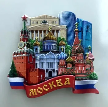 Catedral Russa Criativo Estéreo, Frigorífico Adesivo De Viagem Cênica Resina Refrigerador Magnético Adesivo Da Lembrança