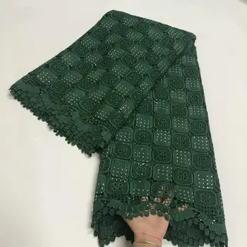 Africana guipure cabo de laço em tecido de alta qualidade suíça em voile de rendas de moda bordado francês net laço de tecido com pedras