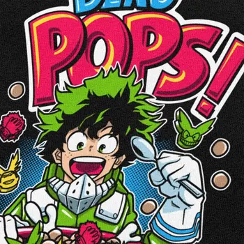 Mens Meu Herói Academia Deku Pops T-Shirt de Mangas Curtas, em Algodão Camisetas Clássica T-shirt Impresso Japão Anime Mangá Tee de Vestuário