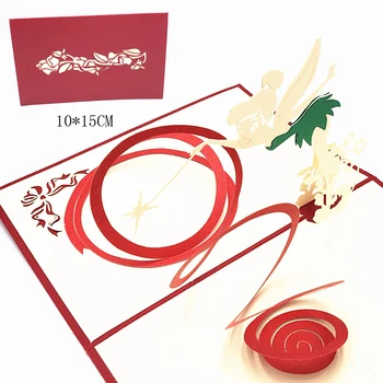10pcs de Corte a Laser Magia de fadas 3D Pop-Up de Cartões de cartões postais Com Envelopes para o dia dos Namorados ou Dia de Festa de Aniversário de Casamento de Suprimentos