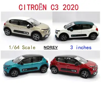 Novo Norev Escala 1/64 Citroen C3 2020 3 polegadas Fundido de Liga de Carro Para Coleta de Presente