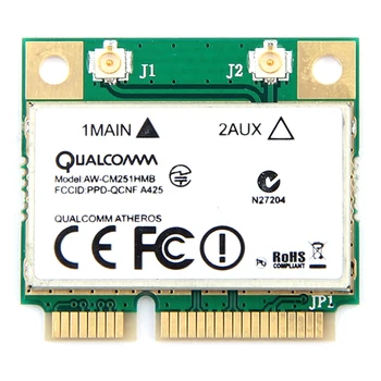Dupla Banda Atheros wi-Fi Bluetooth Cartão de 433Mbps Qualcomm AW-CM251HMB 802.11 a/b/g/n/ac 2.4/5G BT 4.0 sem Fios Mini PCI-E Wlan