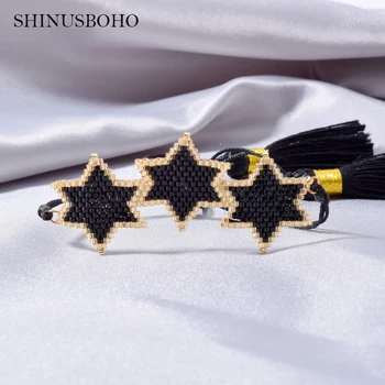 2020 a Estrela da Moda MIYUKI Bracelete Pulseira de Mulheres Artesanal Pulseira Braçadeira de Borla Tecido Pulseira da Amizade 3 Cores