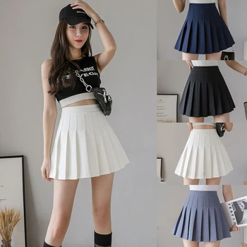 Plus size saia plissada mulheres Anti-rugas estilo coreano de verão, saias curtas plissadas mini-coreano moda saia kawaii mini branco