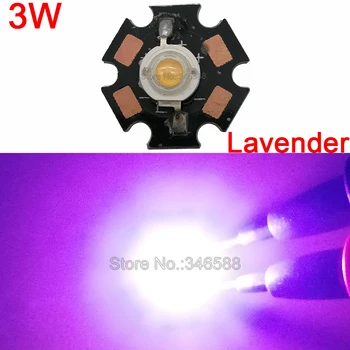10PCS 3W LED de Alta Potência de Lavanda LED Esferas de Luz LED Planta Crescer Epileds 45Mil Chip com 20mm de PCB