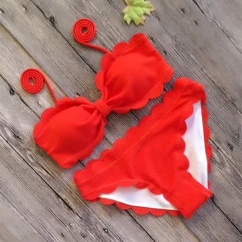 Biquini Maiô Mulheres Sexy-de-Rosa Preto Vermelho de Renda trajes de Banho roupa de Banho para moda praia Praia de Cintura Baixa Biquini 2019