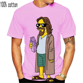 O Grande Lebowski A Cara de Homer Funny T-Shirt Branca Para Jeff Bridges Fãs de S-3Xl Elegante Camiseta Personalizada