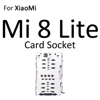 10pcs/lot Sim Cartão Micro SD de Soquete Ranhura do Suporte da Bandeja do Leitor Para o XiaoMi Mi 8 Lite A1 5X Adaptador Recipiente Conector de Peças
