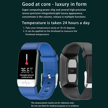 2020 T1 Smart Watch Temperatura de Saúde da frequência Cardíaca Banda Inteligente Relógio Impermeável de Fitness Bracelete Pulseira Inteligente Para Xiaomi huawei