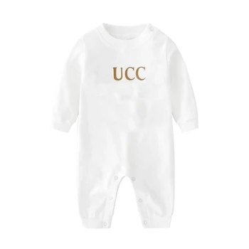 Novo 2021 summe de moda de estilo de Letra de bebê, roupas de Branco rosa verde de algodão de manga Longa bebê recém-nascido meninas Romper 0-24 meses