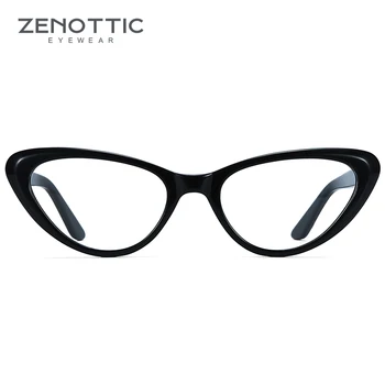 ZENOTTIC de Óculos de grau Retro Mulheres Acetato de Óculos de Armação Vintage Anti Luz Azul Progressiva Óculos Mulheres BT3022