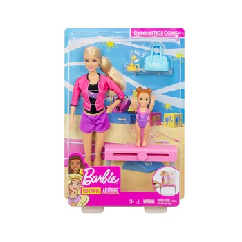 Original boneca Barbie treinador de ginástica kit caixa de presente de meninas brincam de cada princesa alterar brinquedo FXP39