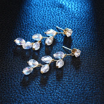 Garilina Personalidade simples e clássico brincos ramos de cristal incrustada zircão brincos moda para as mulheres E2280