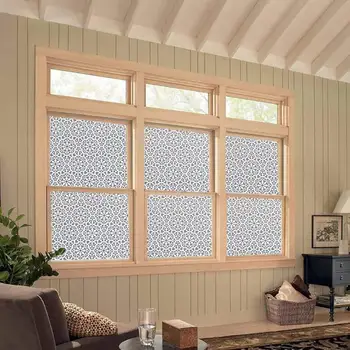 LUCKYYJ Window Film Patterned de Privacidade Filme Estático Agarrar Vinil Decorativas Auto-adesivas Janela de Adesivos Para decoração do quarto