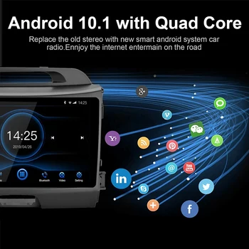 2Din Android De 10,1 auto-Rádio Multimédia Player Gps Navigatio com DSP 2G+16G para Kia Sportage 2007-2011