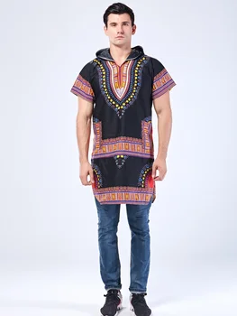 Afriacan Unisex Mens-se dashiki, camisa de Capa algodão com Capuz