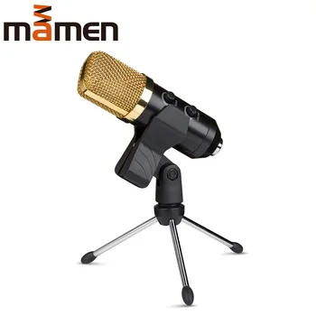 MAMEN Profissional de Microfone de Estúdio Com Tripé Condensador de Gravação de Microfone Microfone USB para Computador Karaoke ao Vivo Microfono