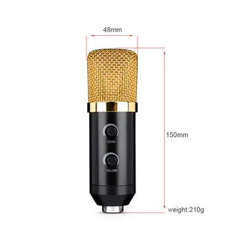 MAMEN Profissional de Microfone de Estúdio Com Tripé Condensador de Gravação de Microfone Microfone USB para Computador Karaoke ao Vivo Microfono