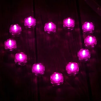 12pcs/monte Submersível Luzes de LED Impermeável Casamento Subaquática LED Luzes de Chá Velas para Vaso/Centrais/Festa/Natal