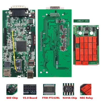 Livre Keygen 2016.R1 Bluetooth Duplo PCB Verde V3.0 Conselho NEC Relé Real 9241A Chip FTDI Multidiag Pro+ CT Para Carro/Caminhão
