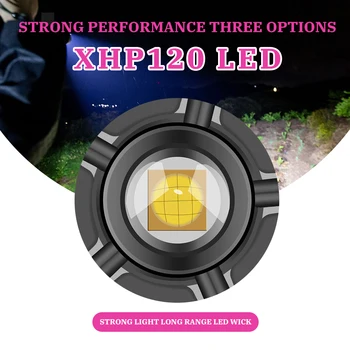 XHP120 COB Poderosa Lanterna ao ar livre Tático Lanterna Recarregável Usb Lanterna IPX4 Impermeável Tocha Camping Caminhadas Luz