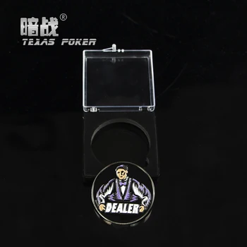 1PC 55MM Peso de Metal Botão de Dealer, Fichas de Poker Moedas Lembrança de Metal Homem de Poker REVENDEDOR
